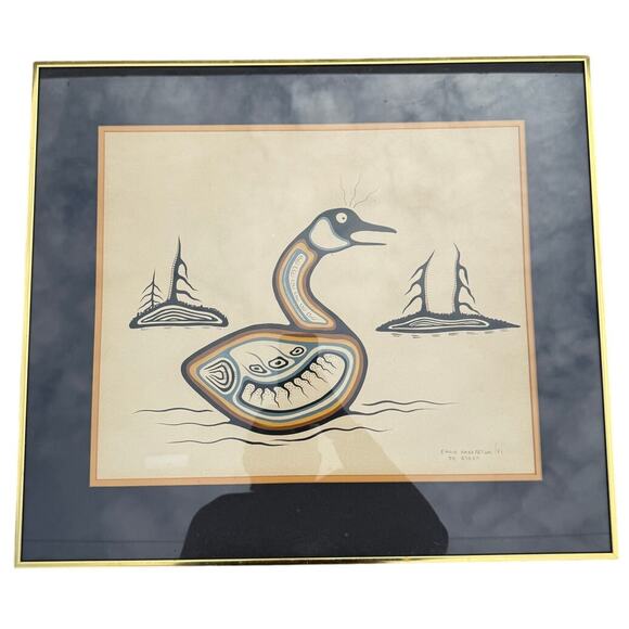 Eddie Kakerepetum Other - 🎨 Eddie Kakerepetum 1981 Woodland School Indigenous Goose – Signed